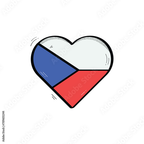 Hand Drawn Heart Shaped Czech Republic Flag Icon Vector Design. Free Download Hand Drawn Heart Shaped Czech Republic Flag Icon Vector Design. - GFXLoad