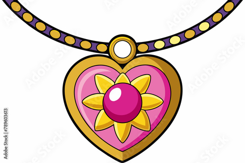 Locket Neckalc vector illustration white background 