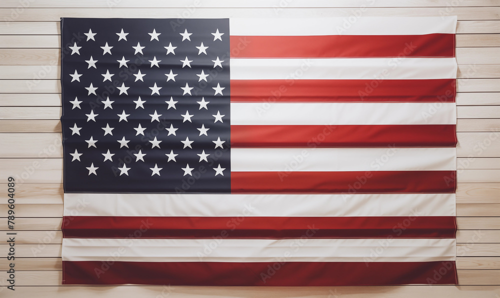 Fototapeta premium American flag on wooden background