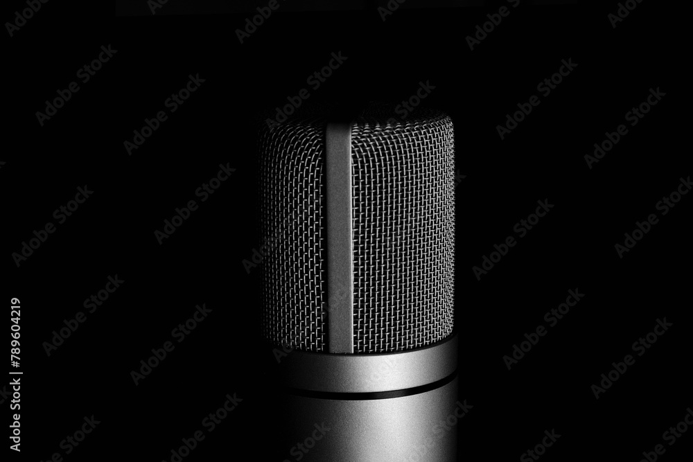 microphone on black background microphone on black background