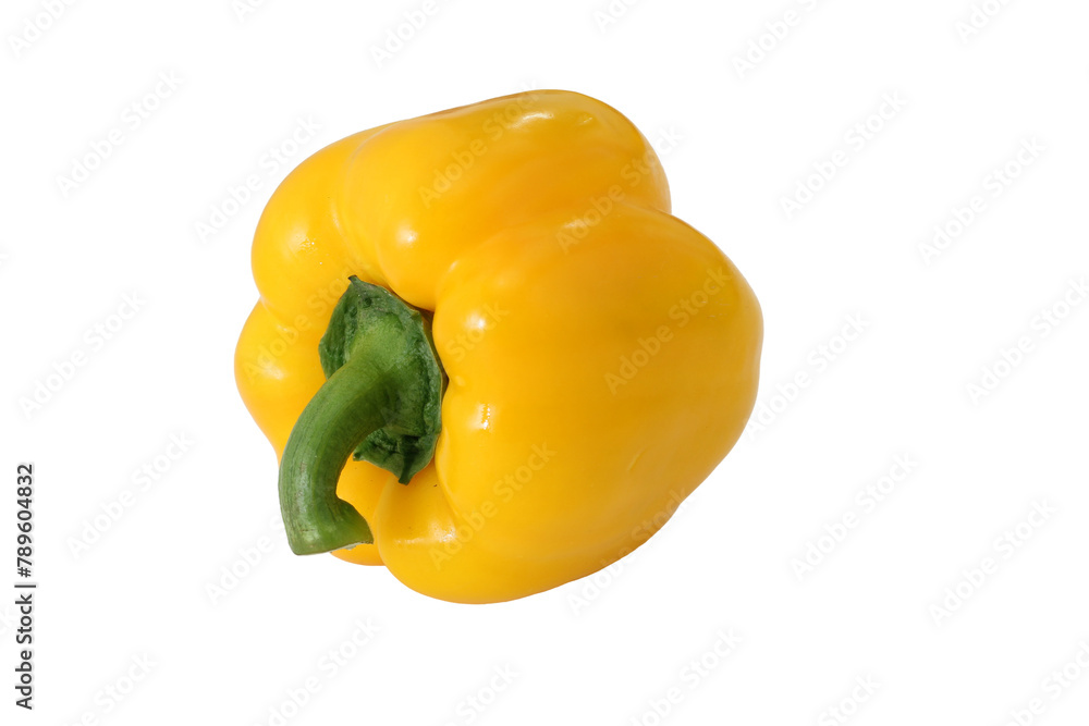 Yellow bell pepper, a staple food ingredient, on white background Yellow bell pepper, a staple food ingredient, on white background