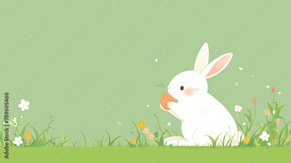 Celebrate Easter with a charming greeting card featuring a creative design of lush green grass and an adorable Easter bunny Celebrate Easter with a charming greeting card featuring a creative design of lush green grass and an adorable Easter bunny