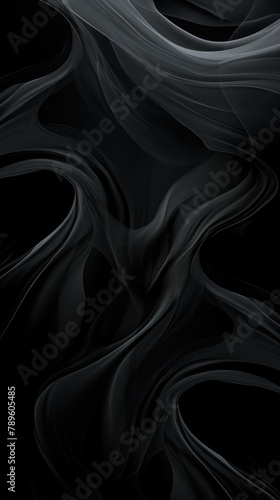 Abstract Black Silk Waves Background Texture