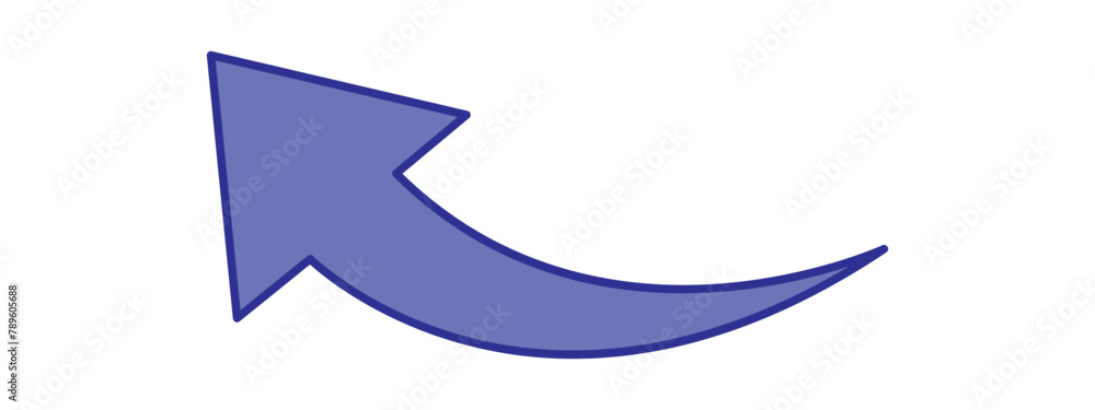 Hand painted, hand draw sketchy curve arrow blue arrow isolated on white background. This has clipping path. Hand painted, hand draw sketchy curve arrow blue arrow isolated on white background. This has clipping path.
