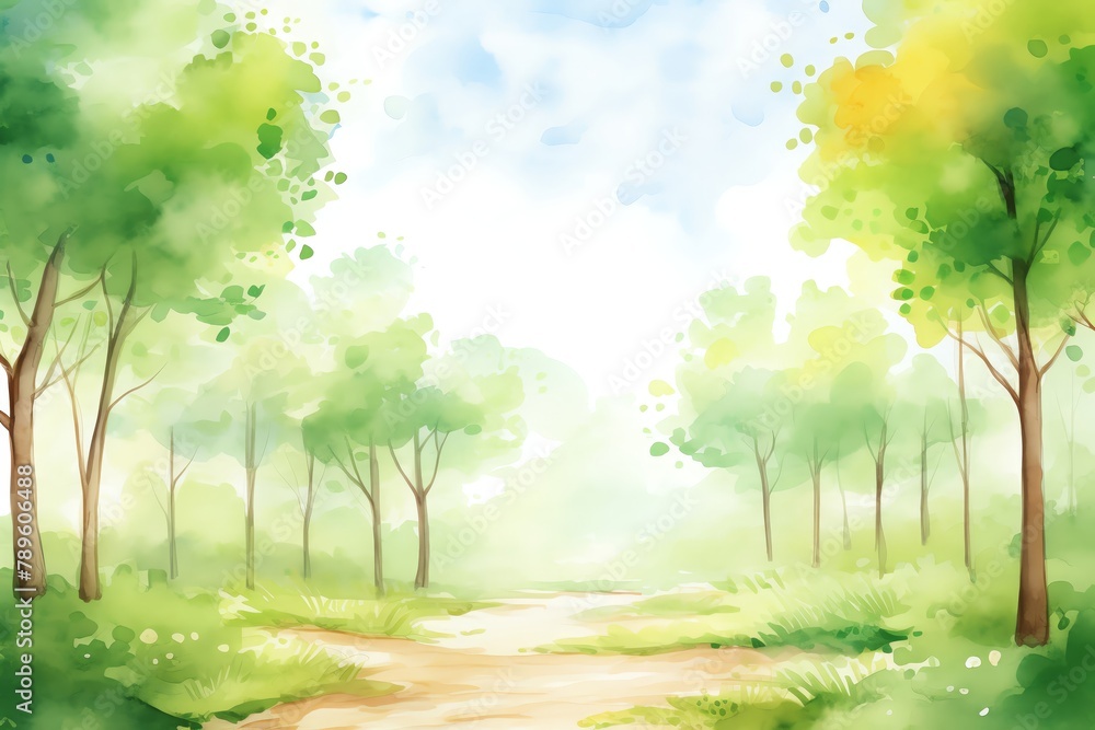 Forest Path, Sunlit forest path inviting exploration, dappled light Forest Path, Sunlit forest path inviting exploration, dappled light