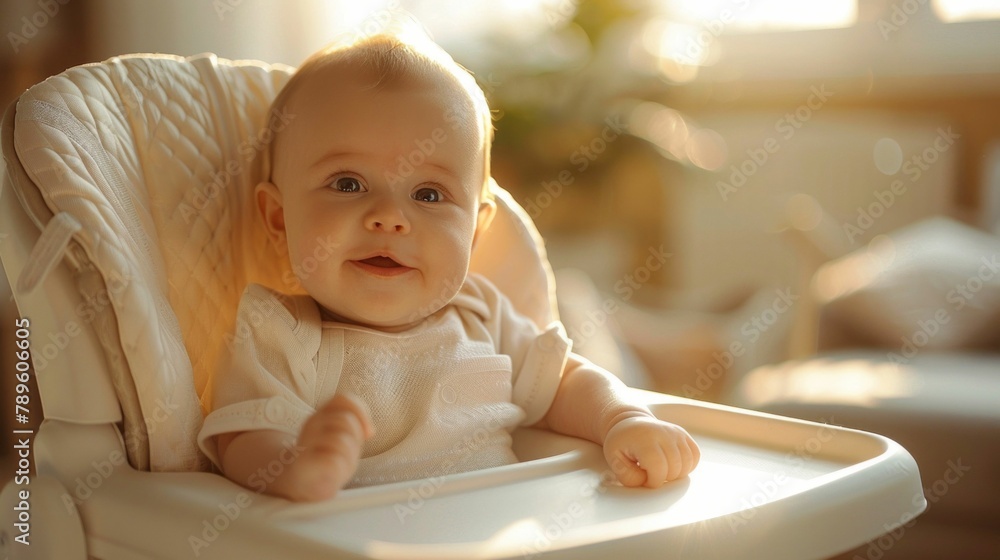 Infant Joy: Baby Bathed in Warm Sunlight. Generative ai Infant Joy: Baby Bathed in Warm Sunlight. Generative ai