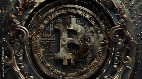 Cryptocurrency Elegance: Steampunk Bitcoin in Artistic Detail