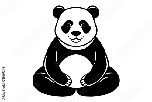 Panda sit Icon Illustrations & Vectors photo