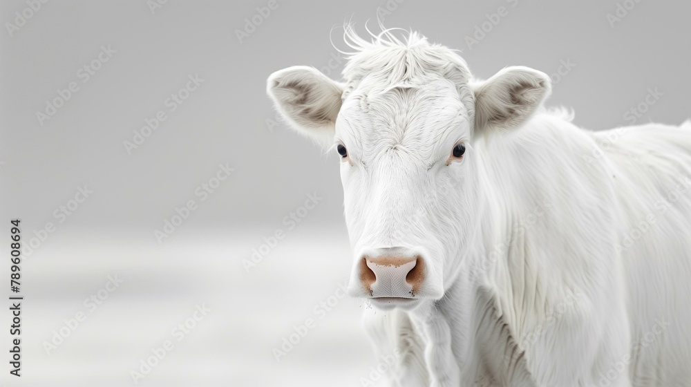White cow, cute portrait