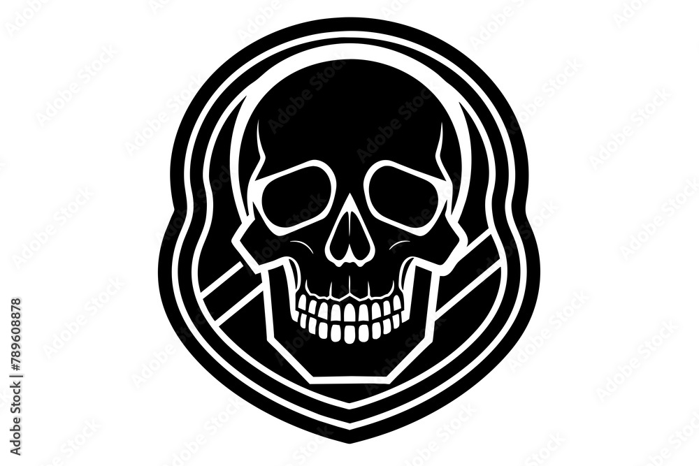 Fototapeta premium skull icon Silhouette vector illustration white background