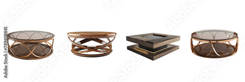  Set of a coffee tables modern style. elegant coffee table isolated on a ,transparent background © Wajed