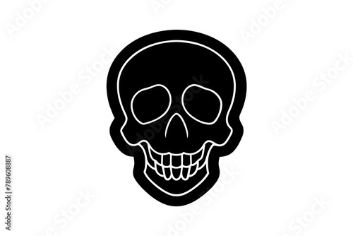 skull icon Silhouette vector illustration white background