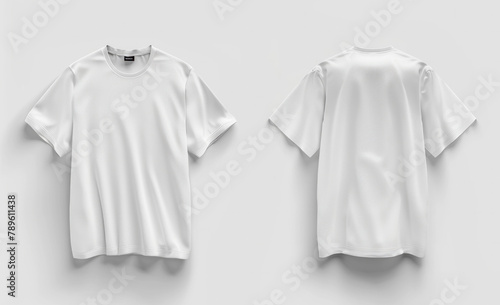 Two White T-Shirts Displayed Flat on a Neutral Background Representing Front and Back Views