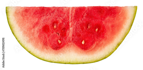 watermelon slice with no shadow isolated on transparent background