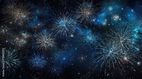 Spectacular Night Sky Fireworks Celebration Display © Oksana Smyshliaeva