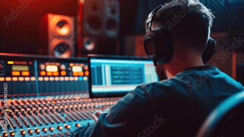 Studio Harmony: A Male Audio Engineer at Work