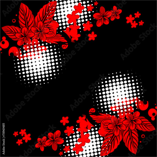 abstract vector background design with floral patterns and spots