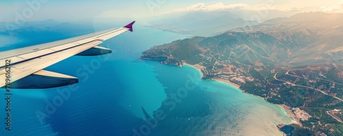 the land seen through the airplane window