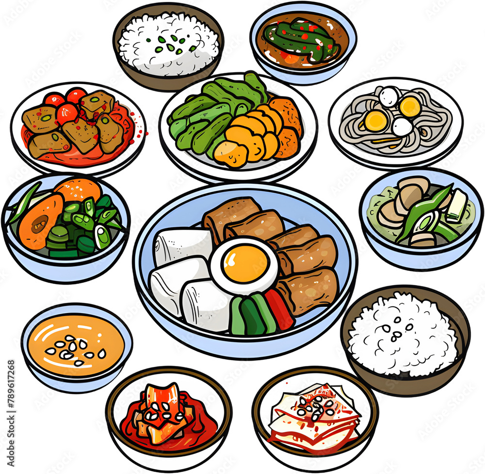 Korean food, table setting, food Korean food, table setting, food