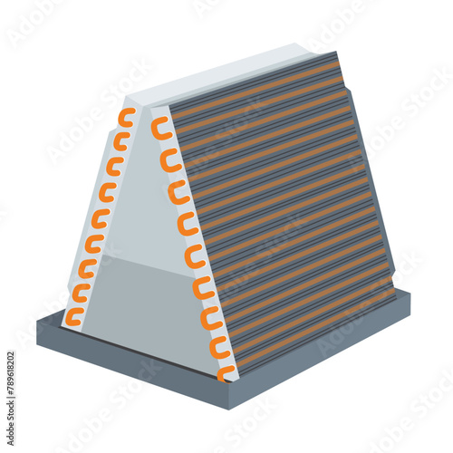 hvac ac evaporator coil cartoon vector