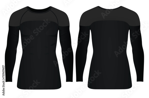 Long sleeve two color t shirt. vector illustration