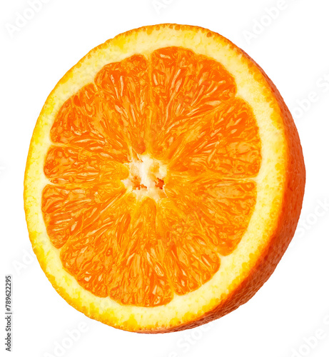 orange slice with no shadow isolated on transparent background
