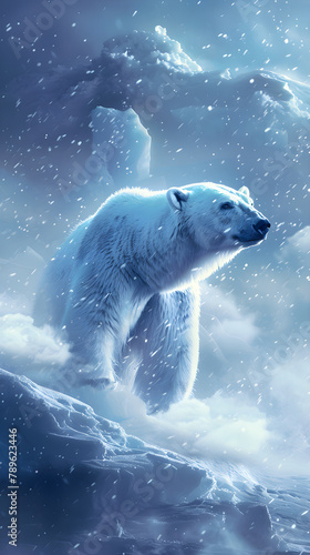 Visual Ode to the Arctic Majesty: Powerful Imagery of a Polar Bear in its Native Icy Paradise © Leah