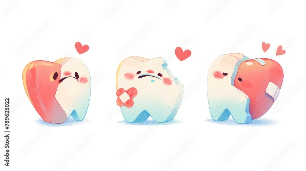 Illustration of a woeful character with decay ridden teeth and bandages showcases the consequences of neglecting oral hygiene depicted in medical and dental infographics through a charmingl Illustration of a woeful character with decay ridden teeth and bandages showcases the consequences of neglecting oral hygiene depicted in medical and dental infographics through a charmingl