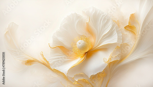 Biały kwiat. Ilustracja na białym tle