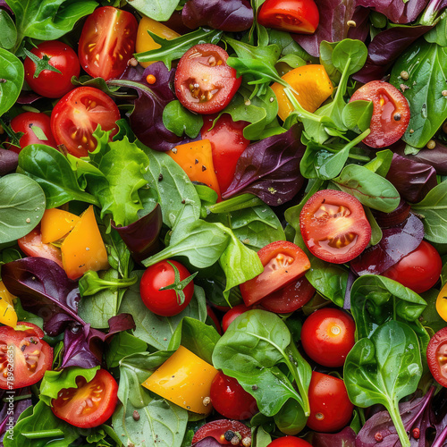 seamless pattern of healthy salad