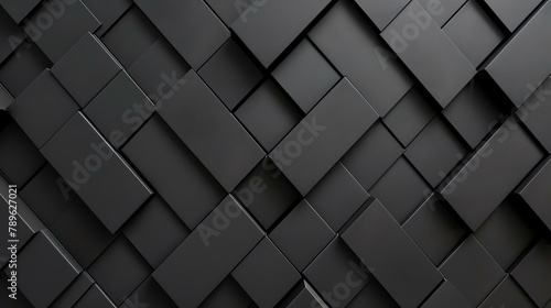 Dark geometric shapes. 3D rendering. Abstract background.