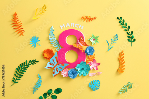 International Women's Day 8 March greeting card from flowers.