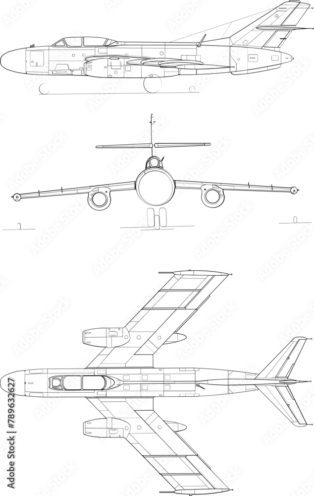 Yakovlev Yak-25 3-view svg vector file.svg Yakovlev Yak-25 3-view svg vector file.svg