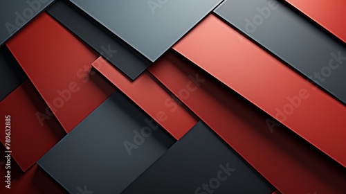 Bold black, red, and yellow geometric background in 3d tech style for futuristic design