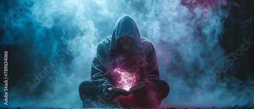 Sorcerer's Secret: Spellbinding Tome of Mysteries. Concept Magic spells, ancient rituals, hidden powers, mystic artifacts, enchanting incantations photo