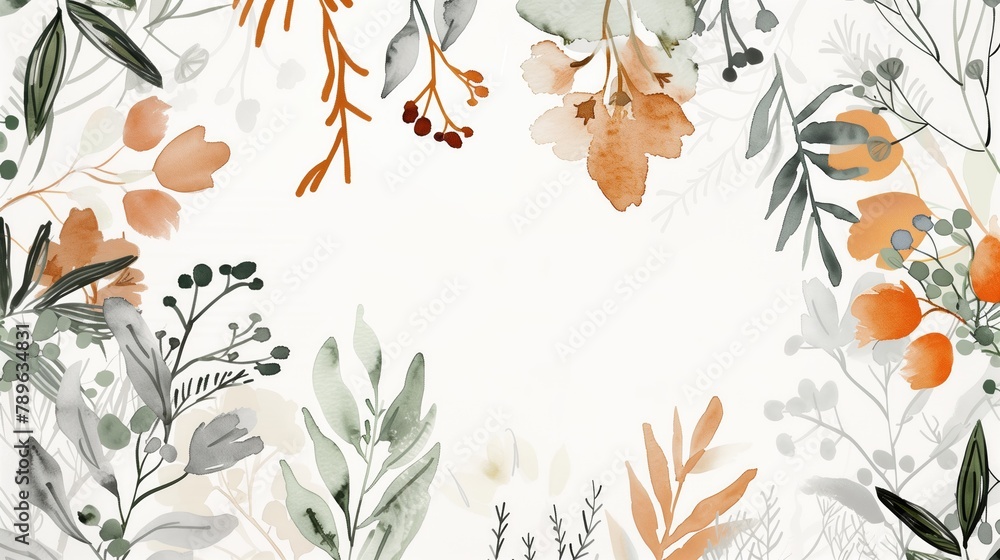 A stylized illustration of a floral spring watercolor background. Blank space for text