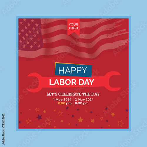 Mayday or Labor Day celebrate for America, Labor Day background with tools, May 1st International Labor Day, simple illustration eps 10 vector file