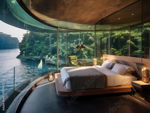 A Serene Morning in a Luxury Underwater Hotel Room © P-O-P