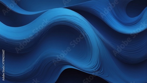 Sapphire azure cobalt abstract background. Color gradient Geometric shape Wave wavy curved line Rough grunge grain.