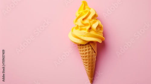 A delicious soft serve ice cream cone. Perfect for a hot summer day.