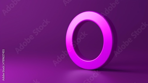 3D rendering of a purple torus on a purple background.