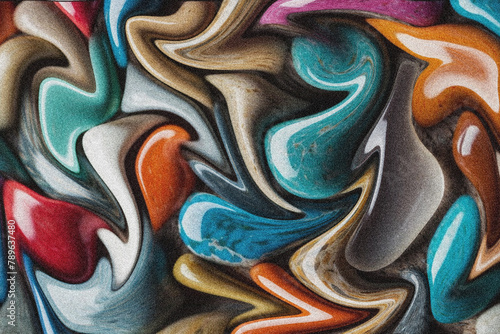 Fototapeta Naklejka Na Ścianę i Meble -  colorful smoothie 3d shapes on wall