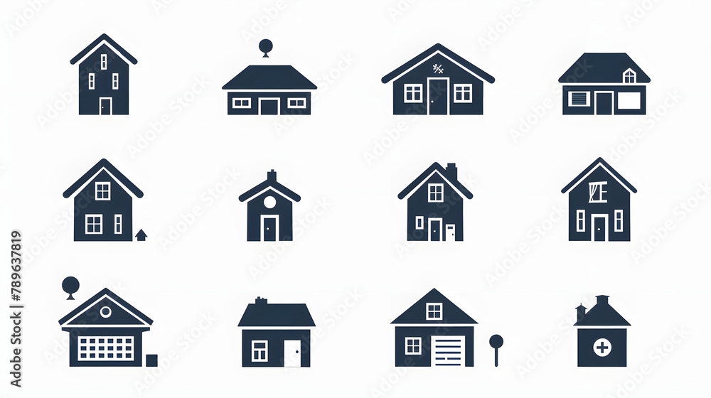 Comprehensive Home Icon Set: An Assemblage of Household Items & Services Icon Repository with Essential Property-related Concepts