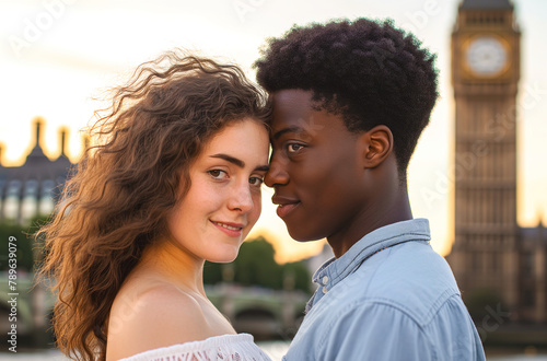  Young Interracial Couple in London
