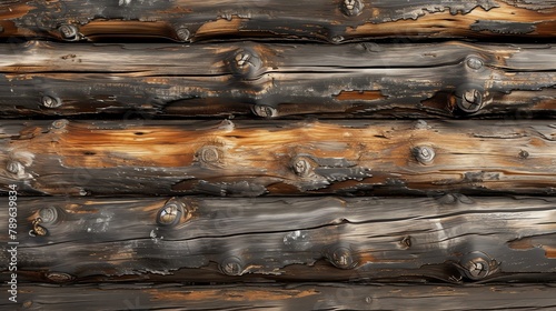 Rustic wooden background. Old wooden logs texture. Weathered wood grain. Wooden wall. Timber. Wood planks. Wooden fence. Wood cabin. Log cabin. photo