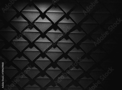 Nocturnal Geometry. Monochrome Garage Door and Diamond shaped Fence.
