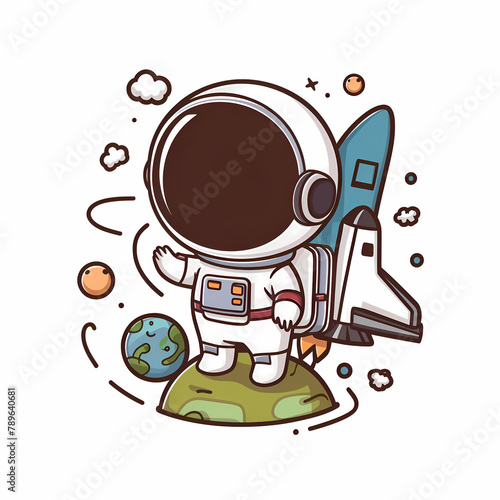 Cute astronaut illustration character