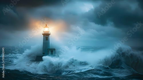 Beacon of Hope Amidst the Tempest. Concept Hope, Resilience, Strength, Overcoming Challenges