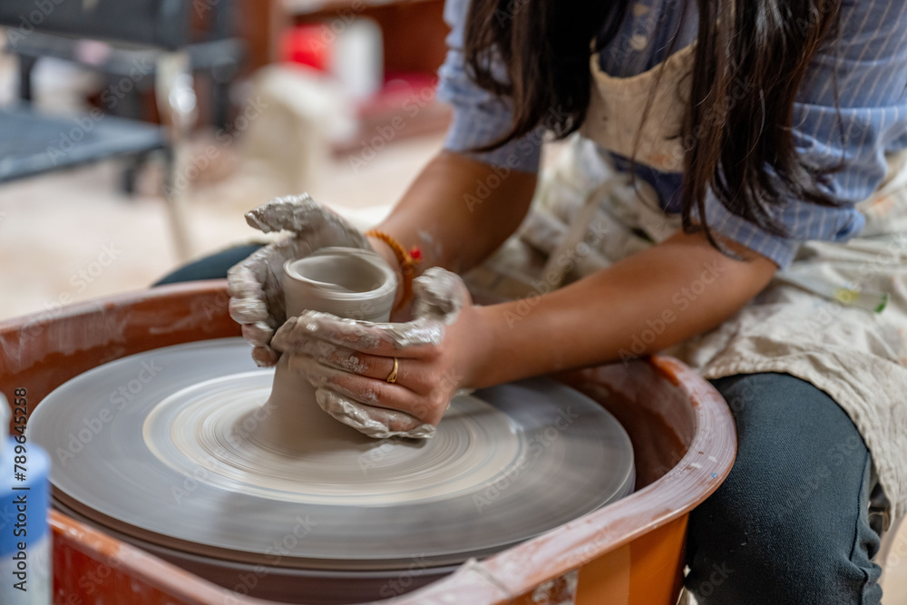 Fototapeta premium pottery clay wheel