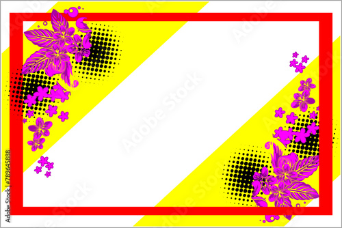 abstract vector background design with floral patterns and spots and line